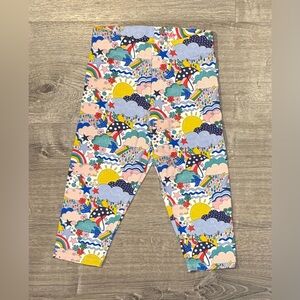 Kids Rainbow Clouds Printed Leggings - Multicolor